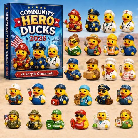 Canard en caoutchouc au travail calendrier avent 2026 2D