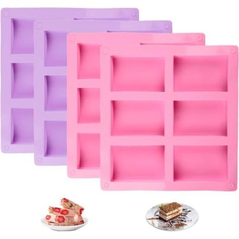Moule à Savon - wj - Rectangulaire - Silicone Sans BPA - 6 Cavités - Antiadhésif (1/4)