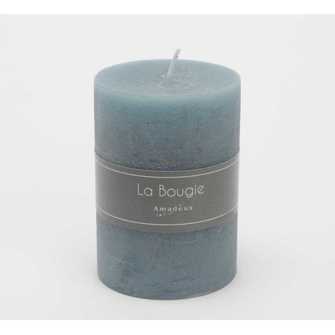 Amadeus - Bougie petit cylindre 7 x 10 cm bleu (lot de 6) (1/2)