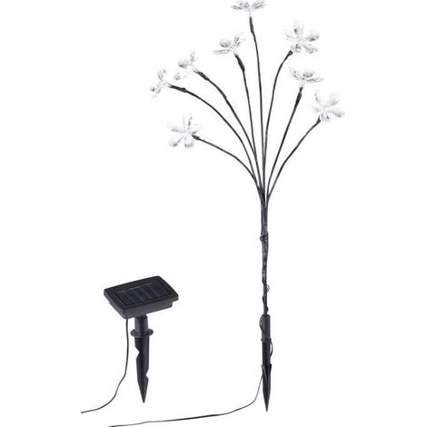 8 fleurs solaires, LED multicolores, clignotantes ou continues, bouquet lumineux extérieur pour jardin et terrasse (1/4)