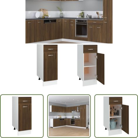 Rangement cuisine - Armoire à tiroirs "Lyon" Chêne brun 30 x 46 x 81,5 cm Bois d'ingénierie (1/5)