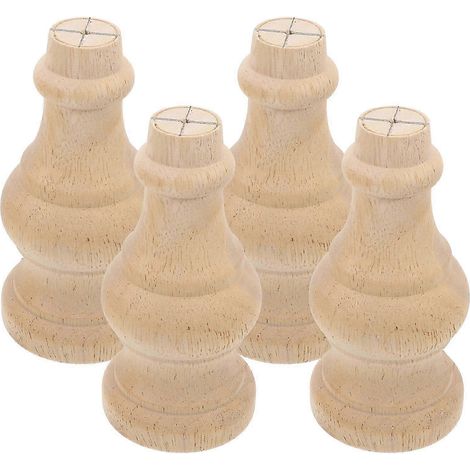 Quatre pieds coniques en bois non peints pour canapés, chaises, armoires et tables – une amélioration élégante et polyvalente pour vos meubles. (1/5)