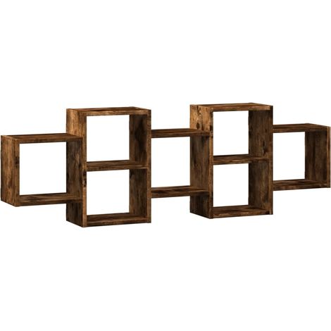 Maison Exclusive - Wandregal Räuchereiche 129x18x42 cm Holzwerkst