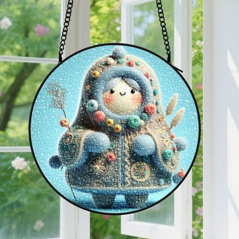 Capteur de soleil en vitrail - décoration spirituelle 9cm (1/4)