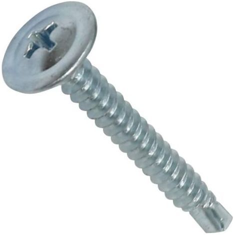 C44742 - Lot de 100 - Vis à tôle Autoperceuse - à Tête Large Bombée - Ø4.2x32mm - en Acier Zingué - à Empreinte Cruciforme - Bricolage - Rénovation (1/5)