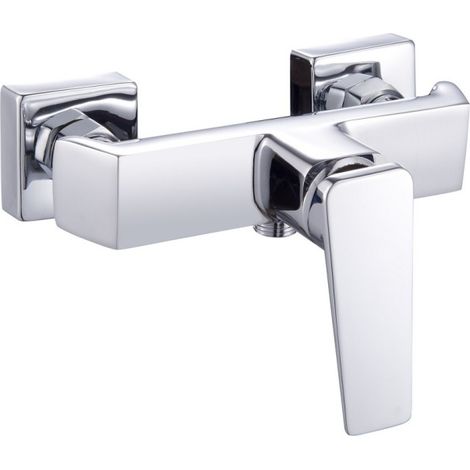 Mitigeur de douche AMANZI chromé poignée verticale pose murale - THEWA AMZ20
