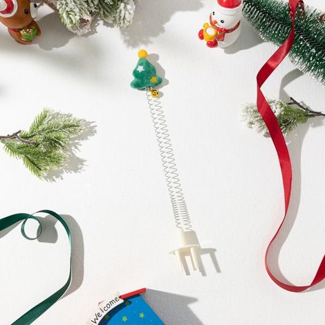 Cinq jouets de Noël pour chats, des cannes à pêche pour chats, des griffoirs pour chats, des bouchons pour griffoirs et autres jouets amusants pour chats, adaptés aux chats, chatons et chiots. (1/5)