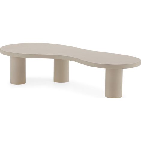 Table à café design taupe finition pierre résistante aux taches - taupe effet pierre mate (1/4)
