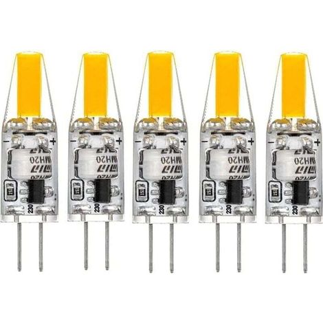 G4 LED 220V 3W 2700K blanc chaud 160LM, ampoules en silicone remplacent les ampoules halogènes traditionnelles 30W, paquet de 5 unites (1/4)