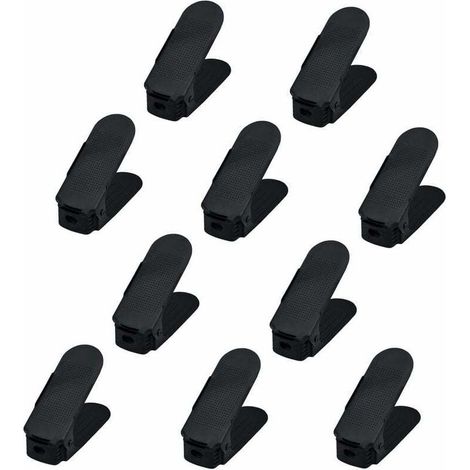 20-Piece Shoe Stacker, Height Adjustable on 3 Levels, Set of Non-Slip Plastic Shoe Organizers, Black (1/4)