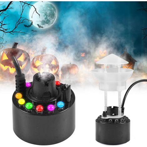Nebulizador ultrasónico, 12 LED, mini máquina de humo LED, degradado de tres colores, atomizador con protector antisalpicaduras extraíble, para calabazas, macetas de brujas, fuentes y estanques. (1/5)