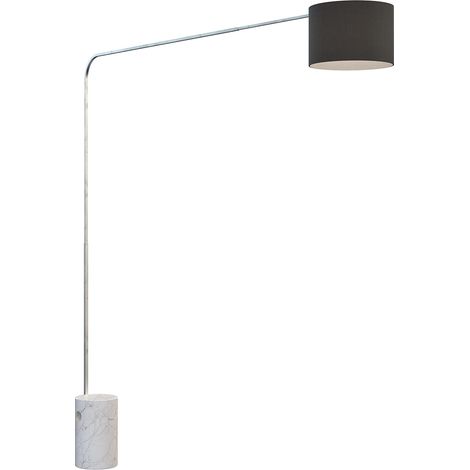 Piantana Contemporanea Corner Marmo Alto Bianco Tessuto Nero 1 Luce E27