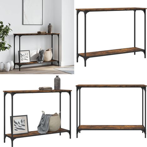 Konsolentisch Räuchereiche 101x30,5x75 cm Holzwerkstoff - Konsolentisch - Flurtisch - Wohnzimmerstil - Sideboard - Regal - Home & Living (1/5)