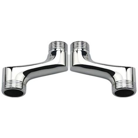 Raccord Contre Coudé Douche,Laiton Coudé RéDucteur,Bras Pivotant RéGlable,Raccord Mural Contre Coudé,Raccord Excentré 1/2 3/4,Chrome (1/2)
