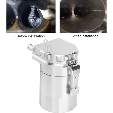 Réservoir de récupération d'huile moteur en aluminium, accessoire de modification automobile (argenté) (1/4)