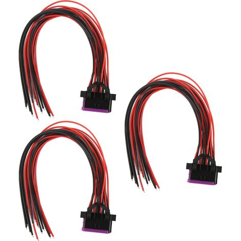 Lot de 3 câbles adaptateurs OBD2 femelles 16 broches de 30 cm (J1962) pour diagnostic automobile (1/5)