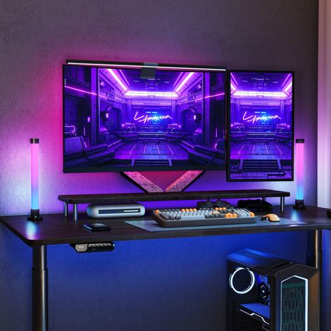 Conjunto de Lámparas de Mesa con Control Remoto App Bluetooth Sincronización con Música y Temporizador Blanco (1/5)