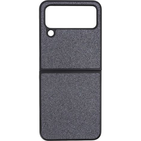 Glänzende Handyhülle mit Wildlederfutter, stoßfestem ABS-Material und faltbarer Displayschutzfolie für Samsung Galaxy Z Flip 4, Schwarz (1/5)