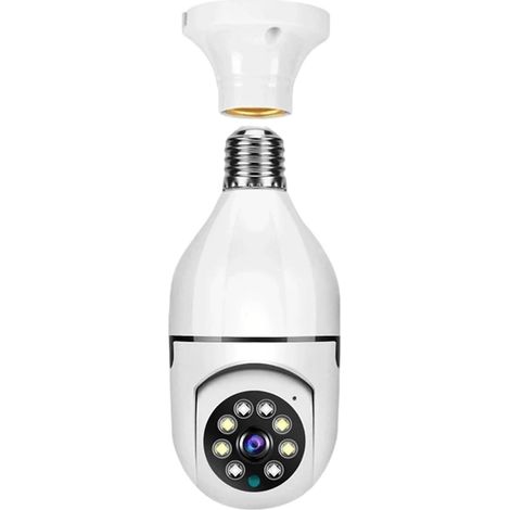 WiFi 5G Ampoule Double Bande 2MP caméra bidirectionnelle Voix AI détection Humaine Vision Nocturne E27 Protection de sécurité caméra de Surveillance(5MP Cam) (1/5)
