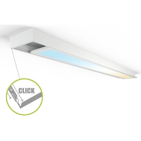 LED Panel Aufbaurahmen Click 120x15cm weiß Aufputz Montagerahmen (1/5)