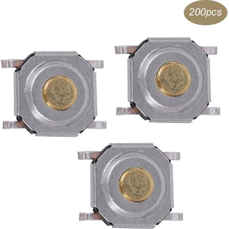 200 pièces micro-interrupteurs tactiles SMD 4x4x1,5 mm, bouton poussoir étanche en laiton, contact lumineux, pour montage en surface (1/5)