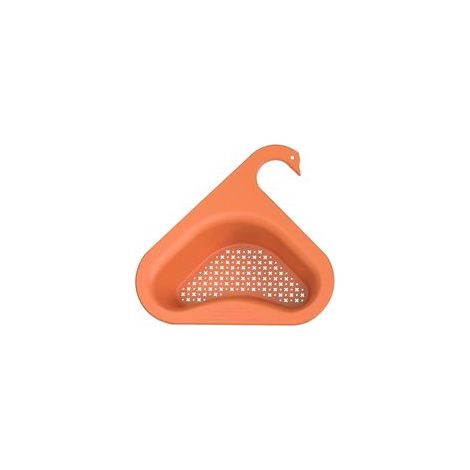 Dreieckige Spülbeckentür, Abtropfkorb, Abtropfgestell für Küchenspülen, dreieckiges Eckregal für Spülbecken (orange) - Crezuo