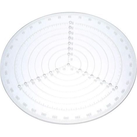 20cm Jauge de Cercle d'outil de centrage de Tour en Acrylique Clair Boussole de Recherche de Centre Rond pour Dessiner des Cercles Outil de Travail de Tour à Bois (1/4)