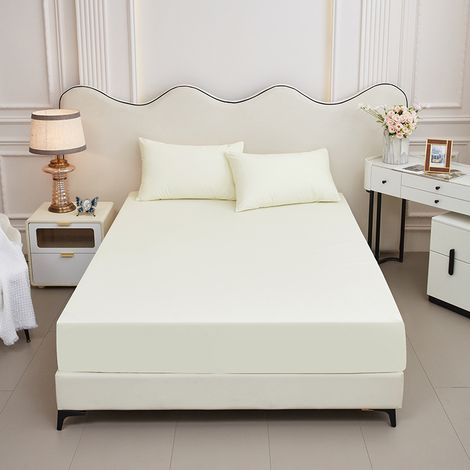 Housse de matelas imperméable double couche en TPU poncé de couleur unie, douce pour la peau, housse de protection pour matelas à urine, housse anti-poussière (1/3)