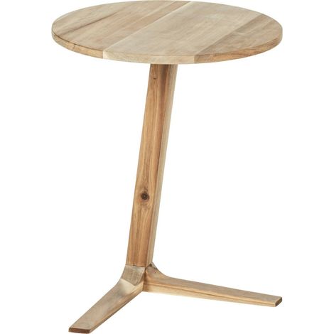 Wenko – Table d'appoint en bois d'acacia 40 cm – Design léger et moderne – Idéale pour salon ou chambre – Utilisation intérieure et extérieure (1/6)