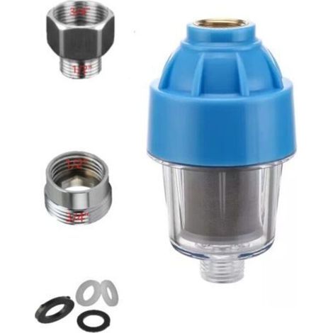 Sand-, Rost- und Kieselfilter für Waschmaschinen- und Geschirrspülerpumpen mit 3/4"- und 1/2"-Anschluss. Geeignet für Brunnenwasser, Sedimente und Verunreinigungen. Inklusive austauschbarer 40-Mikron- (1/5)