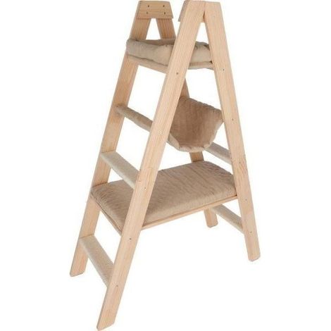 Arbre a chat 134 cm - LADDER - KERBL - Bois massif - 3 options de repos (1/5)