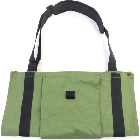 Sollbry Porta leña, bolsa de almacenamiento ergonómica de lona de gran capacidad, organizador portátil para acampar al aire libre, bolsa de transporte verde para (1/5)