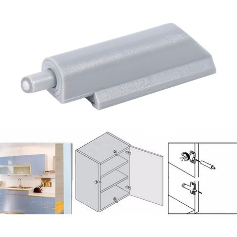 Set mit 10 ABS-Scharnieren mit Push-to-Open-Funktion für Türen, Schränke und Schubladen, Soft-Close-System mit Anschlag, Kunststoff-Endkappe (1/5)