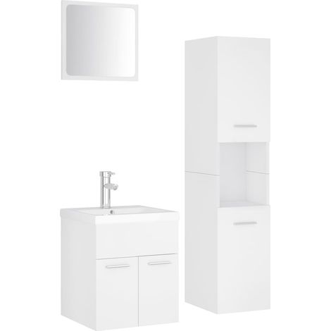 Maison Exclusive - Badmöbel-Set Weiß Holzwerkstoff