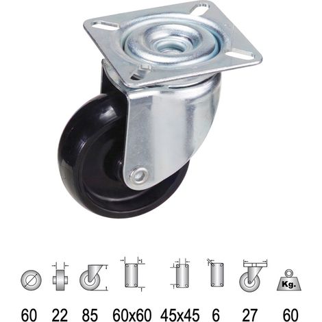 Roue en polyamide Pg 60X25 324103 Tr