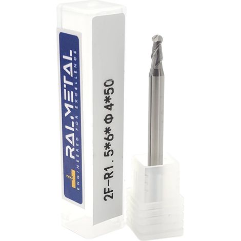 Fraise sphérique pour aluminium, VHM, Fi3 R1,5 x 4D, 50 mm (1/3)