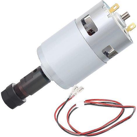 Moteur de broche 775 avec pince ER11 et câble de connexion, 24 V, 20 000 tr/min, compatible avec les fraiseuses CNC série 3018. (1/5)