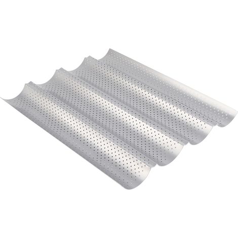 Moule à baguette antiadhésif 4 rainures, plaque de cuisson pour pain français, ustensile de cuisine professionnel (1/5)