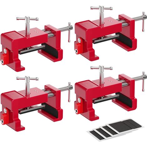 Pinces de fixation pour armoires, pinces de montage pour armoires, outils de serrage pour cadres, plaques d'alignement, ensemble de 4 pièces, rouge. (1/5)