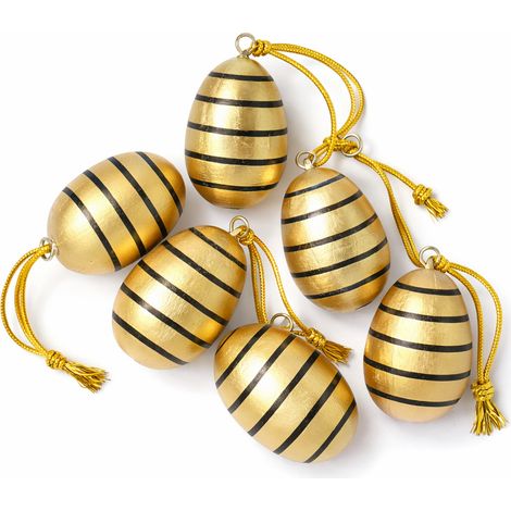 Decoraci贸n colgante de madera, 6 huevos de Pascua para PASCUA
