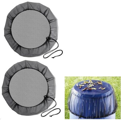 Filets pour récupérateur d'eau de pluie, 80 cm de diamètre, avec cordon de serrage réglable, pour une protection contre les feuilles et les moustiques.