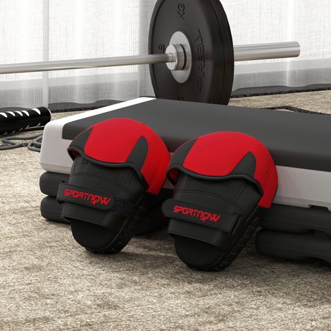 Manopla de Boxeo Paos Muay Thai MMA Curvadas para Entrenamiento Karate Taekwondo Kickboxing Training Rojo (1/5)