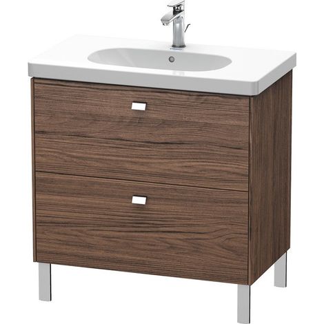Meuble sous-vasque BRIOSO Griffe chromé 693x820x469mm noyer foncé