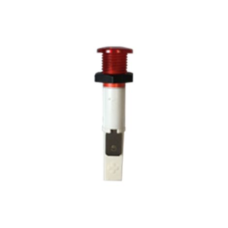 VOYANT FILAMENT Ø10 mm, à visser, ROUGE 24V, Racc Lang 6,35mm / 090 385