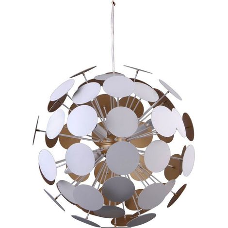 Italux Mailone - Suspension moderne blanche, dorée à 6 lumières, E14 (1/4)