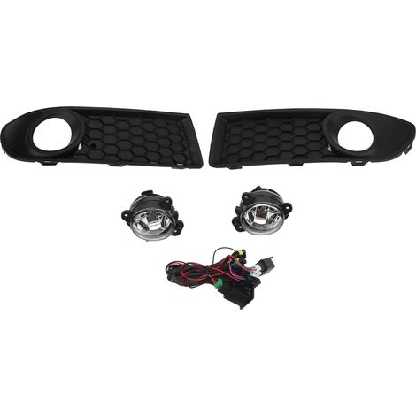 Paire de phares antibrouillard avant avec grille de pare-chocs 6Q0853666H ABS 12V Lampe antibrouillard de remplacement pour voiture (1/5)