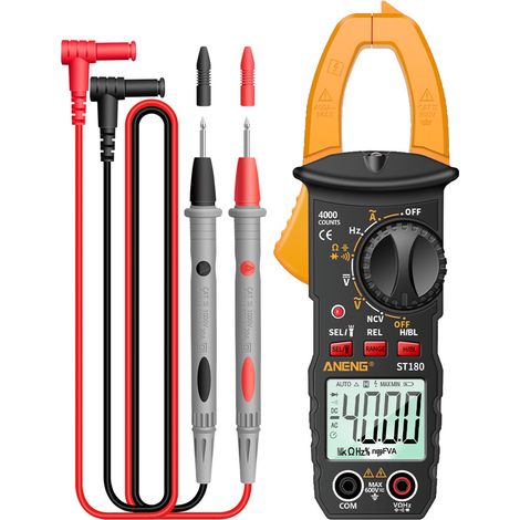 Amperometro digitale multimetro Pinza, 4000 conteggi, misura tensione AC/DC, corrente AC, NCV, resistenza, capacità, frequenza, diodi, tester universale (1/5)