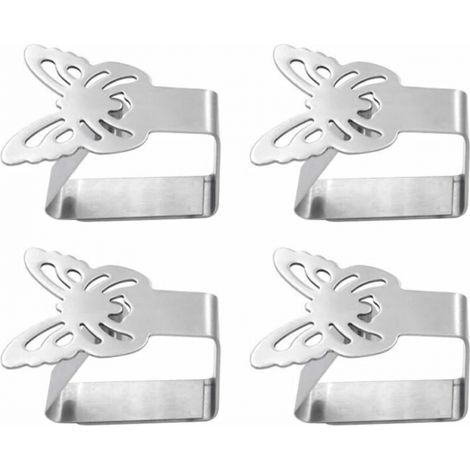 Set mit 4 (Schmetterlings-)Tischdeckenclips aus Edelstahl (1/5)