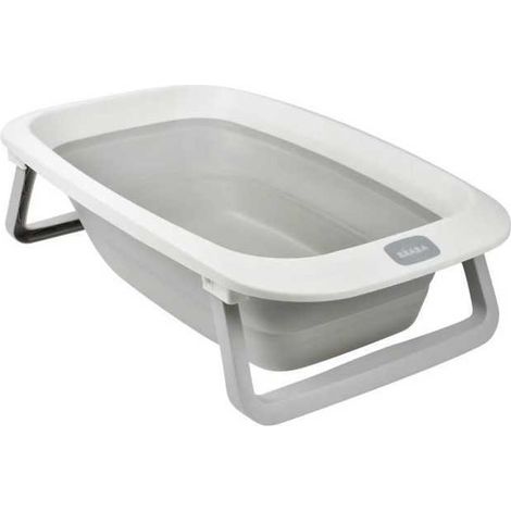 BÉABA - Foldable baby bath - Ultra Compact - Non-slip feet - Drain plug - Eazy Pop Camélé'O - 29L - Gray (1/2)