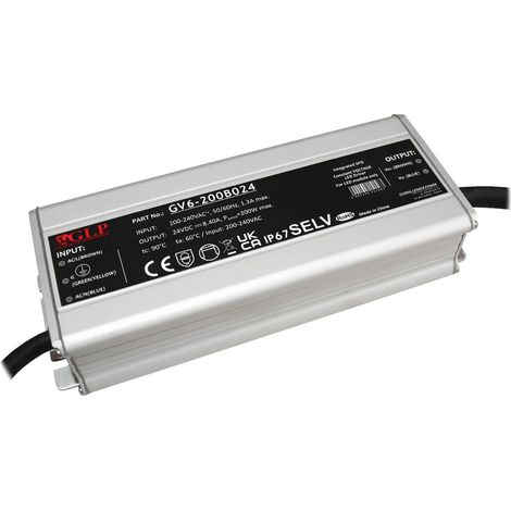 GV6-200B024: GLP Netzteil 200W: 24V/8,4A, CV, Metallgehäuse, rechteckig (1/2)